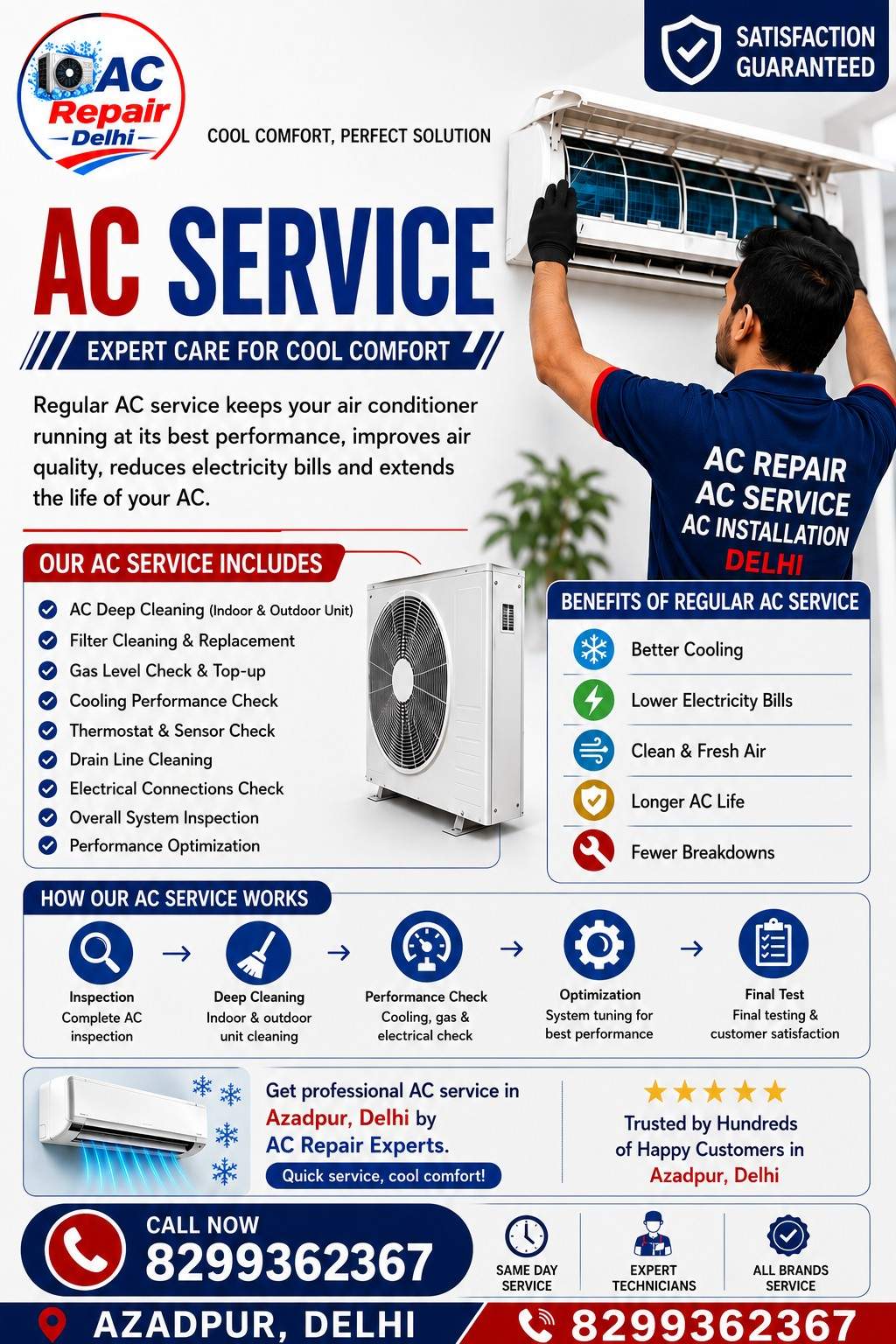 Expert AC Technicians Ac Service In Jahangirpuri Near By Area AC Repair AC Service AC Installation Delhi