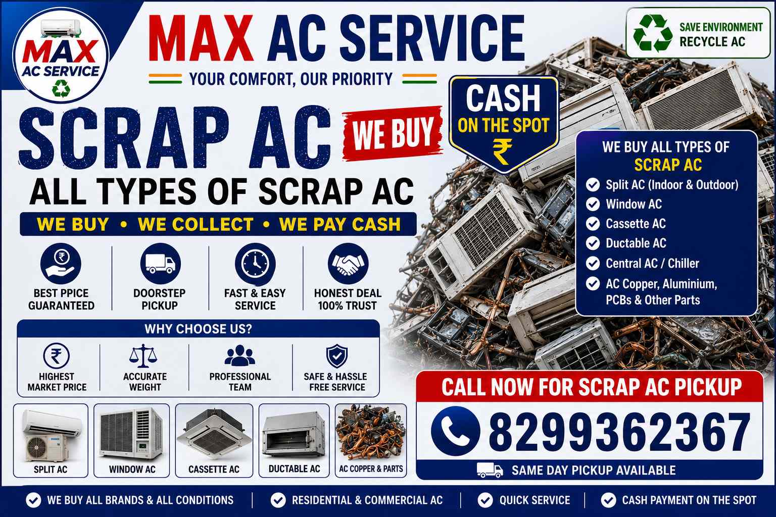 Scrap AC Buyer in Jahangirpuri Near By Area Delhi| Old AC Scrap Pickup 