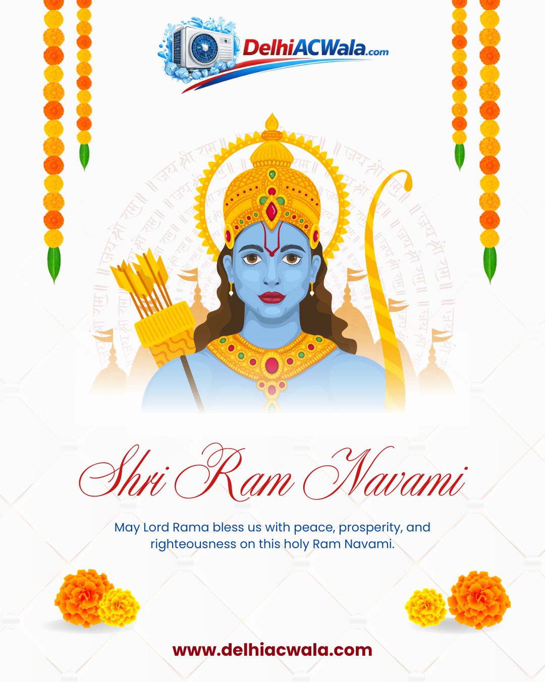 Celebrate the divine occasion of Ram Navami with peace, positivity, and comfort ✨🙏